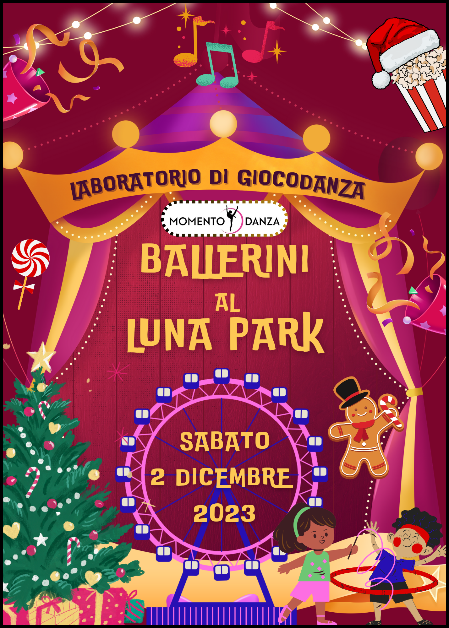 Locandina giocodanza Ballerini al luna park